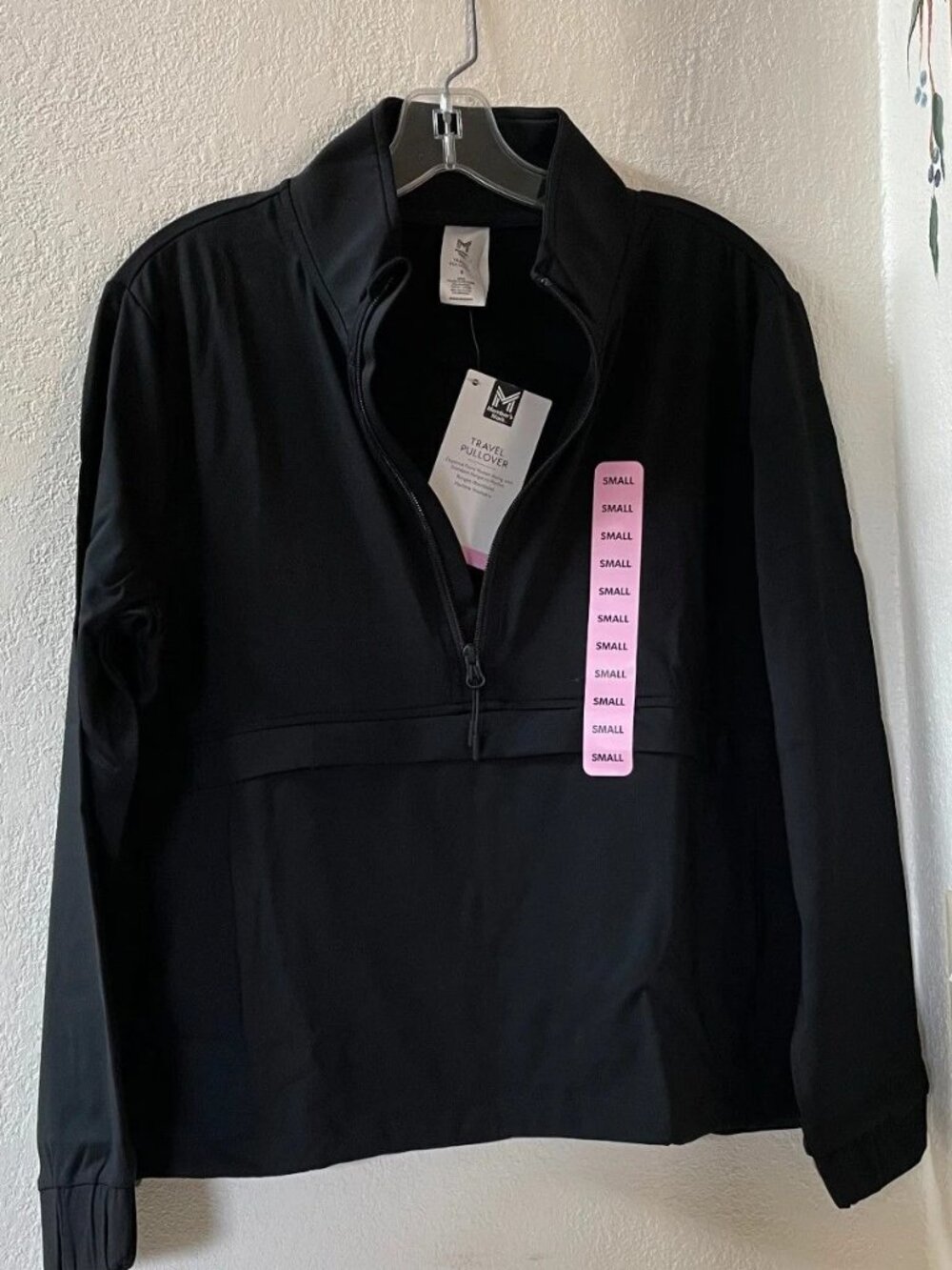 NWT Member's Mark Black Travel Pullover Size S